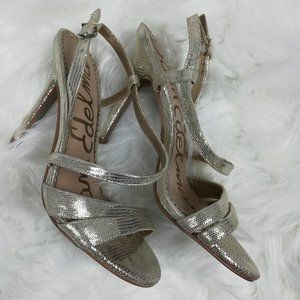 Sam Edelman gold snake stiletto heels